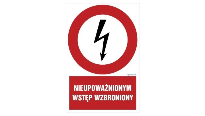 ZNAK - HC009 Nie uziemiać 70 x 105 cm PN - Płyta 1mm