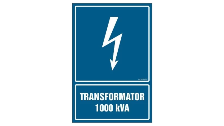ZNAK - HG026 Transformator 1000 kVA 10 x 15 cm FN - Folia samoprzylepna