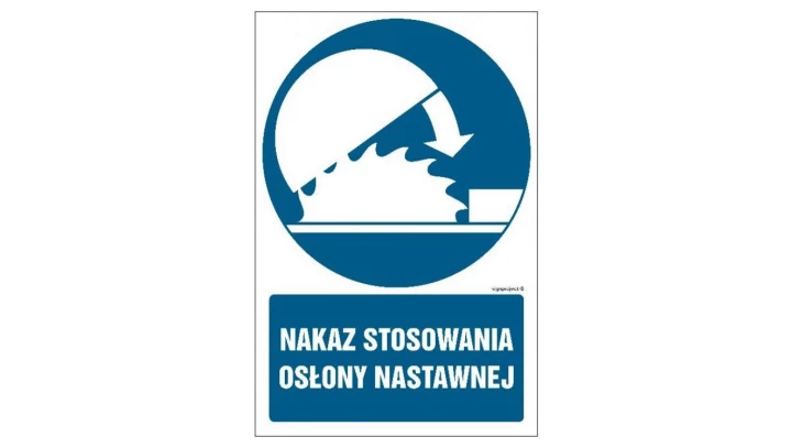 ZNAK - GL044 Nakaz stosowania osłony nastawnej 10 x 15 cm FN - Folia samoprzylepna