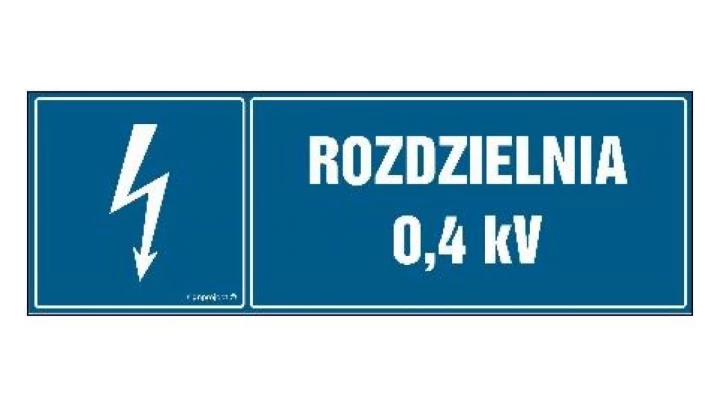 ZNAK - HI006 Rozdzielnia 0.4 kV 30 x 10 cm PN - Płyta 1mm