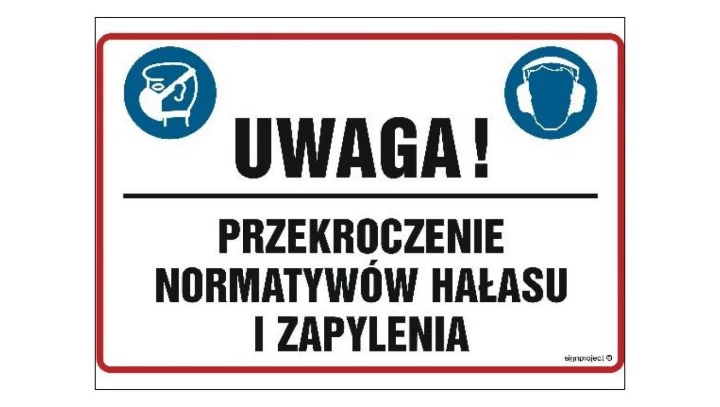 ZNAK - NC066 Uwaga 20 x 13,3 cm PN - Płyta 1mm