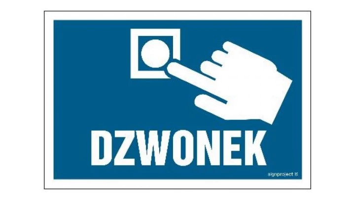 ZNAK - NC128 Dzwonek 15 x 10 cm FN - Folia samoprzylepna