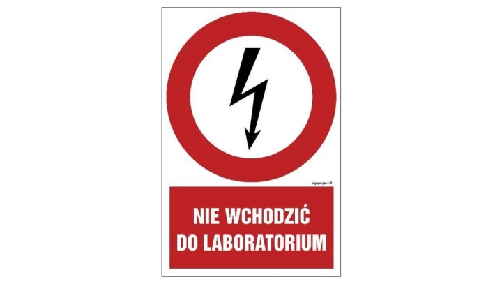 ZNAK - HC012 Nie wchodzić do laboratorium 70 x 105 cm FN - Folia samoprzylepna
