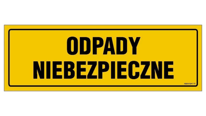 ZNAK - NC054 Odpady niebezpieczne 75 x 25 cm FN - Folia samoprzylepna