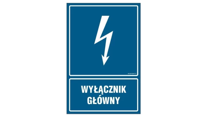ZNAK - HG012 Wyłącznik główny 20 x 30 cm PN - Płyta 1mm