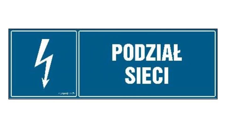 ZNAK - HH002 Podział sieci - arkusz 8 naklejek - arkusz 8 naklejek 10 x 3,3 cm FN - Folia samoprzylepna
