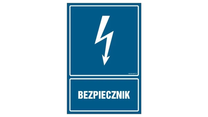 ZNAK - HG011 Bezpiecznik 30 x 45 cm PN - Płyta 1mm