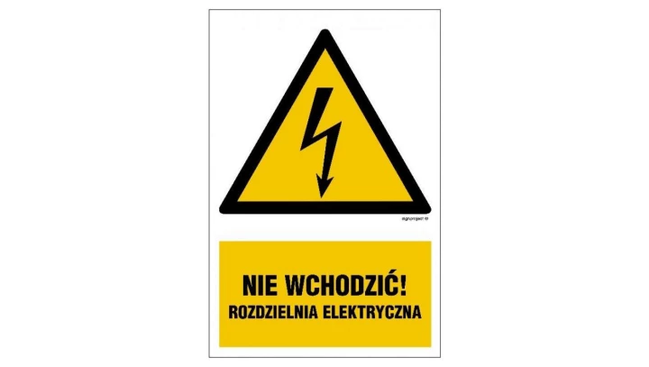 ZNAK - HA030 Nie wchodzić ! Rozdzielnia Elektryczna 10 x 15 cm FN - Folia samoprzylepna