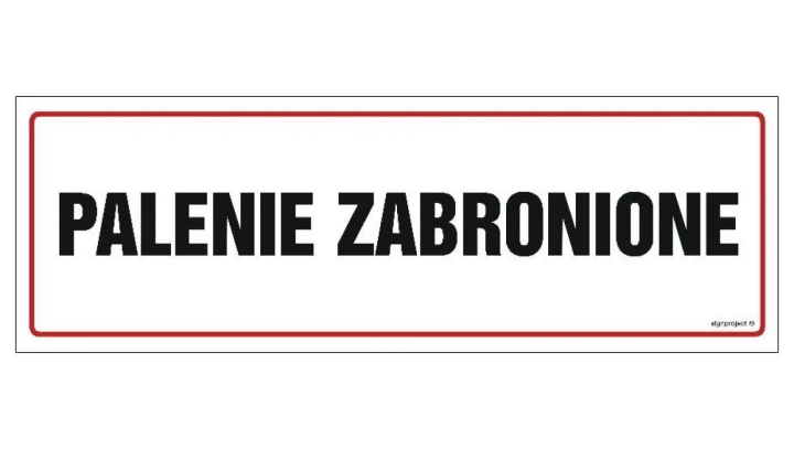 ZNAK - NC014 Palenie zabronione 75 x 25 cm PN - Płyta 1mm