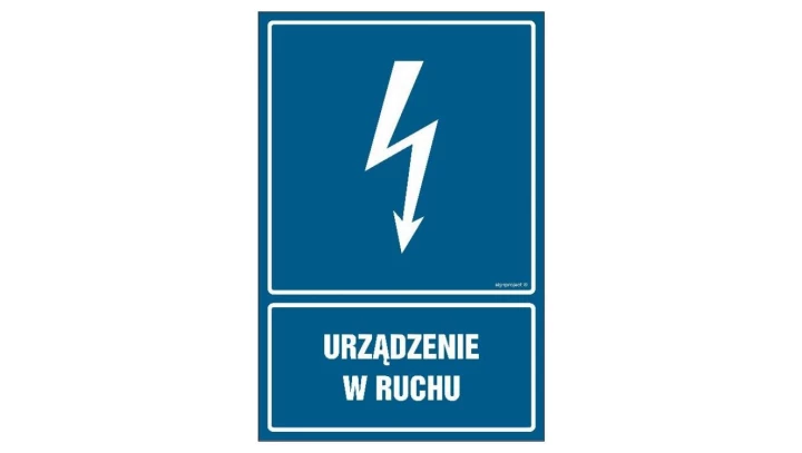 ZNAK - HG053 Urządzenie w ruchu 50 x 75 cm FN - Folia samoprzylepna