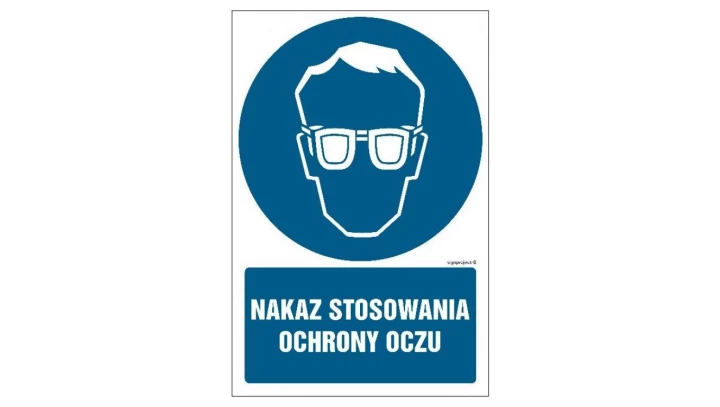 ZNAK - GL042 Nakaz stosowania ochrony oczu 15 x 22,5 cm FS - Folia samoprzylepna foto.