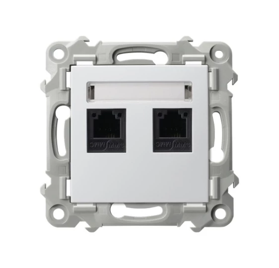 SZAFIR Gniazdo telefoniczne podwójne niezależne biały GPT-2ZN/m/00