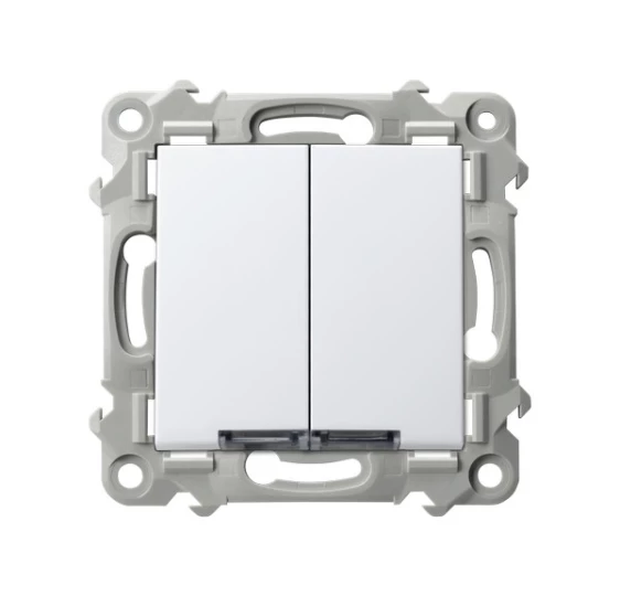 SZAFIR Łącznik schodowy + jednobiegunowy z podświetleniem białym biały ŁP-9ZS/m/00