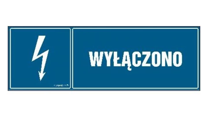 ZNAK - HH005 Wyłączono 15 x 5 cm PN - Płyta 1mm
