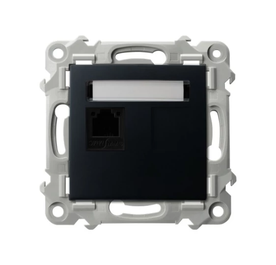 SZAFIR Gniazdo telefoniczne pojedyncze czarny metalik GPT-1Z/m/33