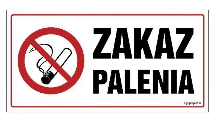 ZNAK - NC138 Zakaz palenia 40 x 20 cm PN - Płyta 1mm
