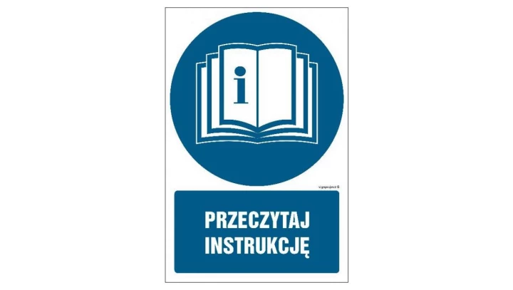 ZNAK - GL031 Przeczytaj instrukcję 35 x 52,5 cm KS - Folia podłogowa foto.