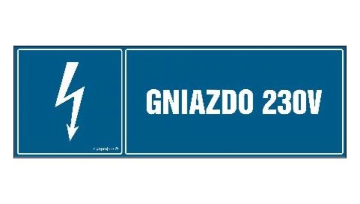 ZNAK - HH036 Gniazdo 230 V 15 x 5 cm FN - Folia samoprzylepna