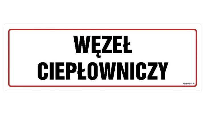 ZNAK - NC103 Węzeł ciepłowniczy 45 x 15 cm PN - Płyta 1mm