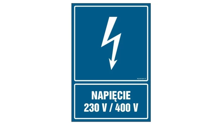 ZNAK - HG024 Napięcie 230V/400V 35 x 52,5 cm PN - Płyta 1mm