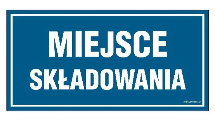 ZNAK - NC074 Miejsce składowania 20 x 10 cm PN - Płyta 1mm