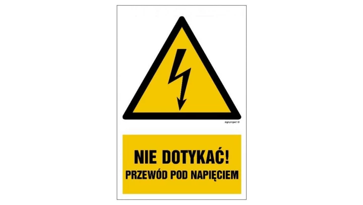 ZNAK - HA023 Nie dotykać przewodów pod napięciem 50 x 75 cm PN - Płyta 1mm
