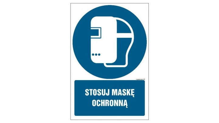 ZNAK - GL047 Stosuj maskę ochronną 30 x 45 cm KS - Folia podłogowa foto.