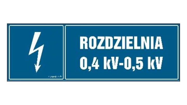 ZNAK - HI007 Rozdzielnia 0.4 kV-0.5 kV 20 x 6,7 cm FN - Folia samoprzylepna