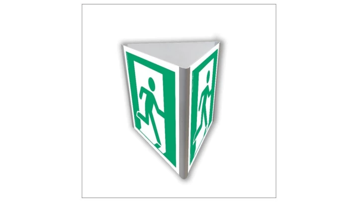 ZNAK - AE802 Wyjście ewakuacyjne prawostronne (3D dościenny) 35 x 35 cm PS - Płyta 1mm foto.