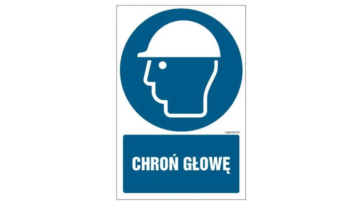ZNAK - GL004 Chroń głowę 30 x 45 cm KN - Folia podłogowa