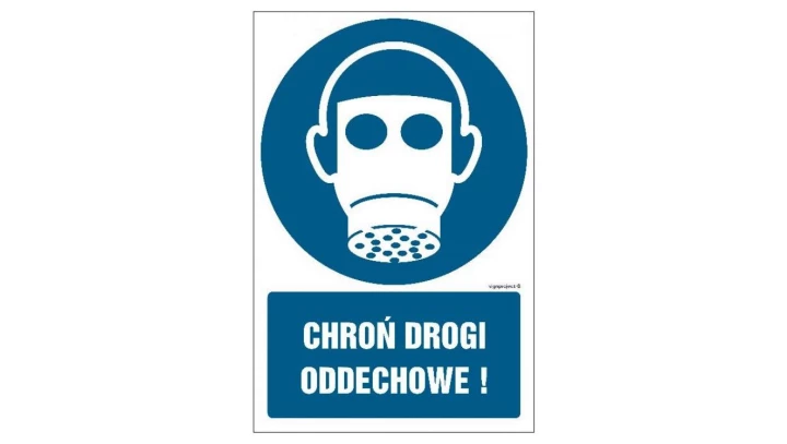 ZNAK - GL006 Chroń drogi oddechowe 25 x 37,5 cm KS - Folia podłogowa foto.