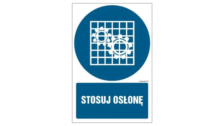 ZNAK - GL015 Stosuj osłonę 50 x 75 cm KS - Folia podłogowa foto.