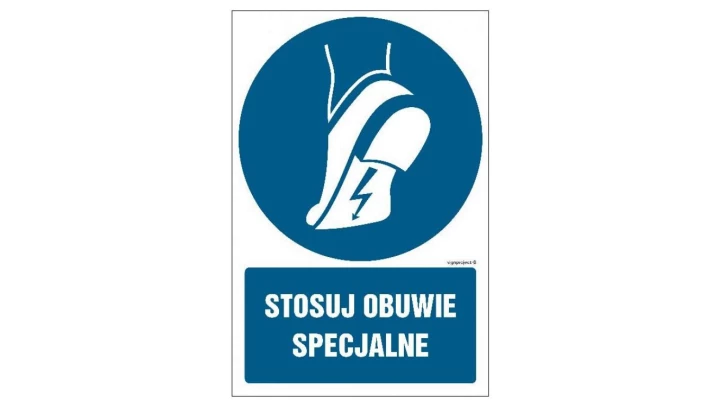 ZNAK - GL017 Stosuj obuwie specjalne 20 x 30 cm FN - Folia samoprzylepna