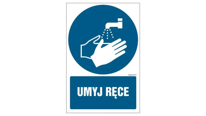 ZNAK - GL012 Umyj ręce 35 x 52,5 cm TS - Płyta TD foto.