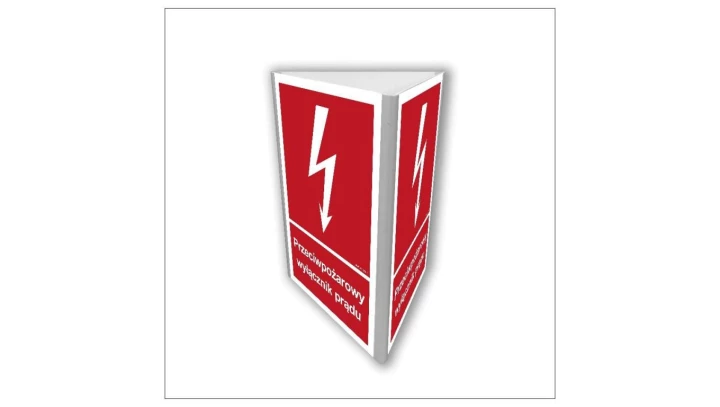 ZNAK - BB812 Przeciwpożarowy wyłącznik prądu (3D dościenny) 15 x 22,5 cm PN - Płyta 1mm