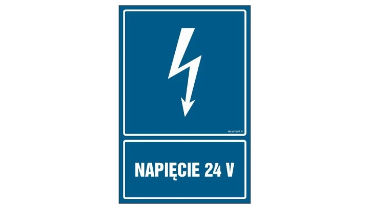 ZNAK - HG007 Napięcie 24 V 7,5 x 10 cm PN - Płyta 1mm