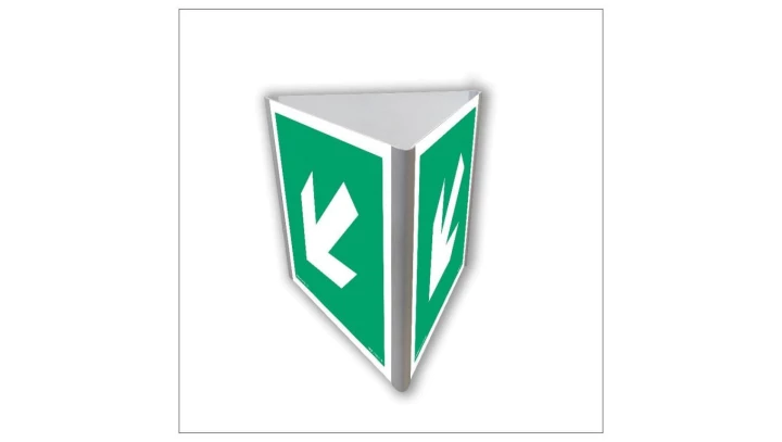 ZNAK - AE806 Kierunek drogi ewakuacyjnej (3D dościenny) 25 x 25 cm PS - Płyta 1mm foto.