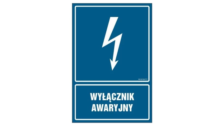 ZNAK - HG032 Wyłącznik awaryjny 30 x 45 cm PN - Płyta 1mm