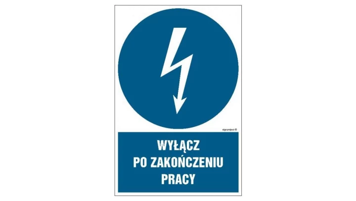 ZNAK - HE017 Używaj narzędzi o napędzie elektrycznym zasilanym napięciem 24V 25 x 37,5 cm PN - Płyta 1mm