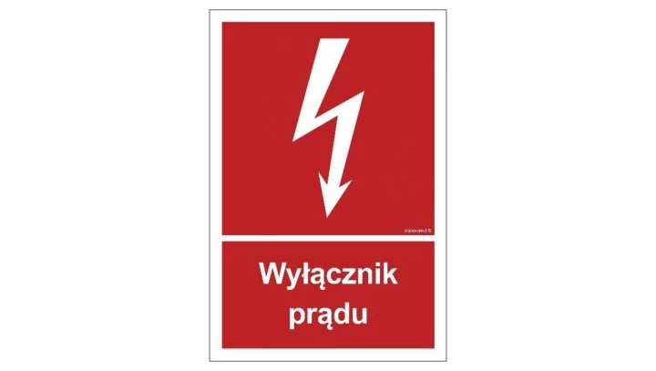 ZNAK - BC007 Wyłącznik prądu 40 x 59,4 cm KS - Folia podłogowa foto.