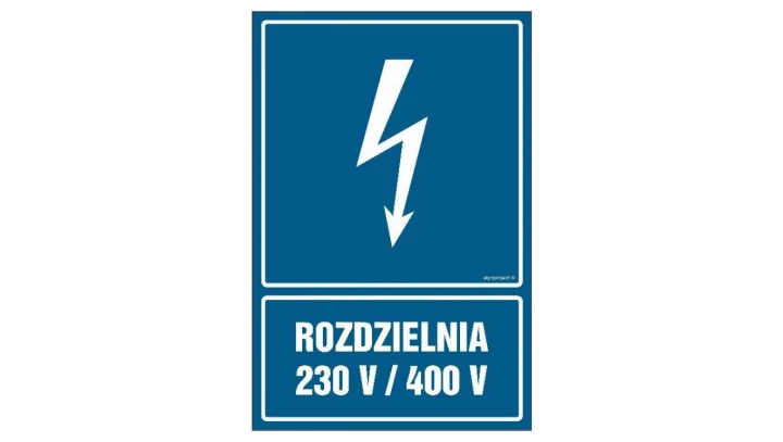 ZNAK - HG027 Rozdzielnia 230V/440V 30 x 45 cm PN - Płyta 1mm