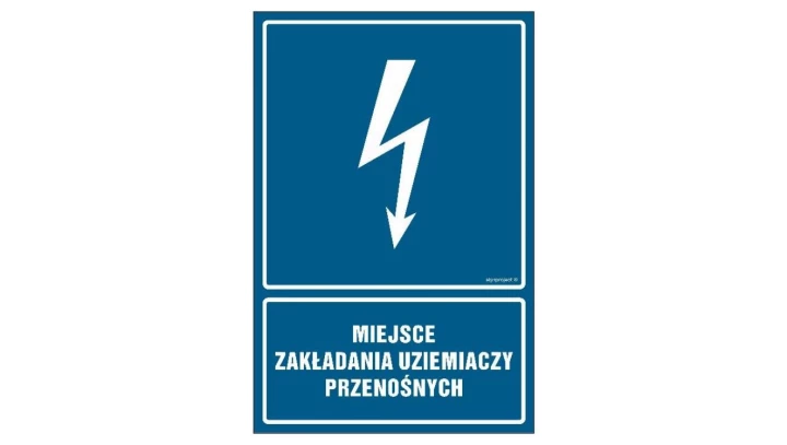 ZNAK - HG041 Miejsce zakładania uziemiaczy przenośnych 25 x 37,5 cm PN - Płyta 1mm