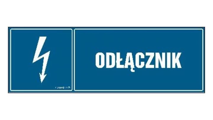 ZNAK - HH010 Odłącznik - arkusz 8 naklejek - arkusz 8 naklejek 10 x 3,3 cm FN - Folia samoprzylepna