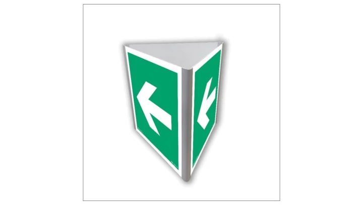 ZNAK - AE805 Kierunek drogi ewakuacyjnej (3D dościenny) 25 x 25 cm PS - Płyta 1mm foto.