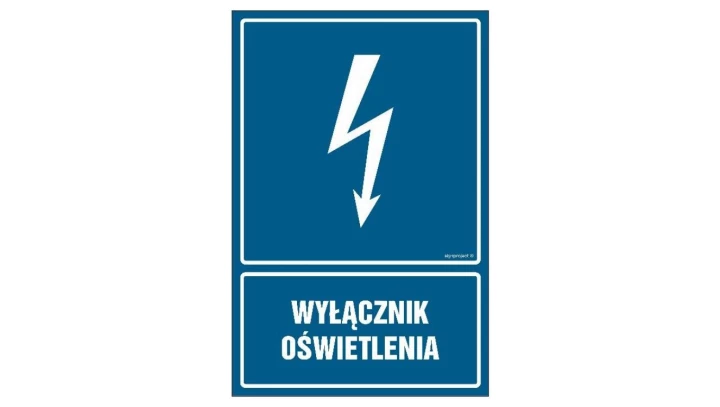 ZNAK - HG028 Wyłącznik oświetlenia 50 x 75 cm FN - Folia samoprzylepna