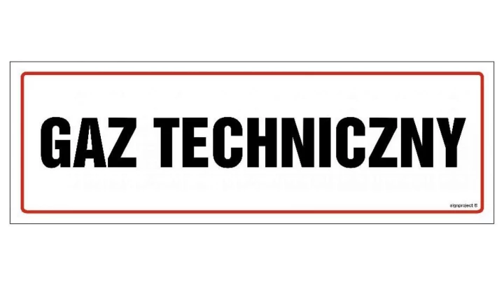 ZNAK - NC101 Gaz techniczny 30 x 10 cm PN - Płyta 1mm