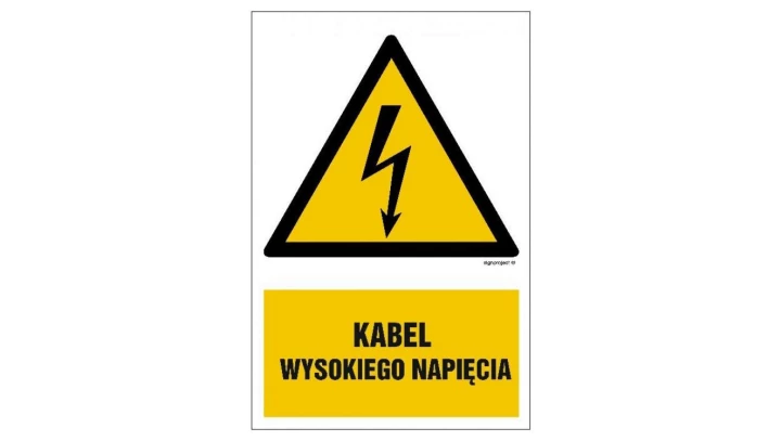 ZNAK - HA005 Kabel wysokiego napięcia 30 x 45 cm PN - Płyta 1mm