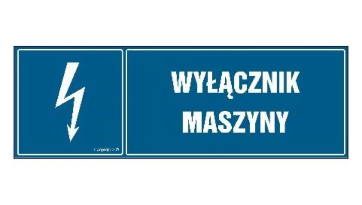 ZNAK - HH055 Wyłącznik maszyny 45 x 15 cm FN - Folia samoprzylepna