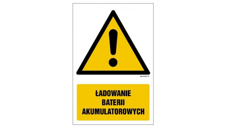 ZNAK - GF044 Ładowanie baterii akumulatorowych 35 x 52,5 cm PS - Płyta 1mm foto.