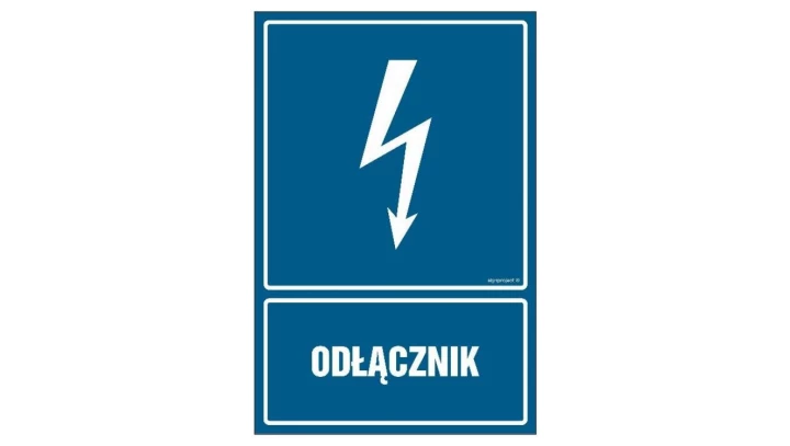 ZNAK - HG010 Odłącznik 10 x 15 cm FN - Folia samoprzylepna